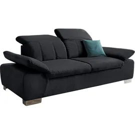 DOMO collection Couch Kunstleder 3-Sitzer Schwarz