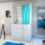SeniorBad Seniorendusche und Sitzwanne Kombination Wanne mit Tür S08D-TH-B-R 110x68x205cm