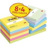 Post-it Haftnotiz Notes 76x76mm 654-TFEN-P8+4 sortiert 12 St./Pack.