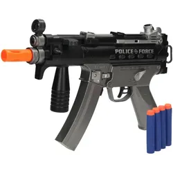 Toi-Toys - Polizei-Pistole MP5K Gun mit Schaumstoffpfeilen (mit Licht, Sound & Vibration)