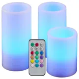 Spetebo LED Echtwachskerzen Set mit Fernbedienung - 3er Se