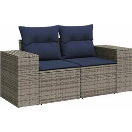 vidaXL Gartensofa-Set 7-tlg. grau Polyrattan