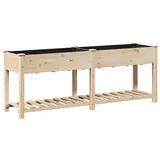 vidaXL Gartenpflanzer mit Regal 203x53x76 cm aus massivem Fichtenholz