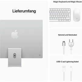 Apple iMac 24" mit Retina 4.5K Display M1 8 GB RAM 256 GB SSD 7-Core GPU silber
