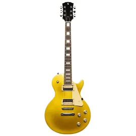 Stagg SEL-STD GOLD Standard Serie, E-Gitarre mit massivem Mahagonikorpus, gewölbte Decke