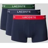 Lacoste Trunks mit elastischem Label-Bund im 3er-Pack, Marine, L