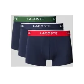 Lacoste Trunks mit elastischem Label-Bund im 3er-Pack, Marine, L
