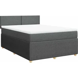 vidaXL Boxspringbett 140 x 200 cm Dunkelgrau
