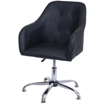 Proregal Esszimmerstuhl HxBxT 91x57x62 cm Sitzhöhe 41cm drehbar höhenverstellbar Metall Kunstleder Schwarz Küchenstuhl Stuhl mit Armlehne