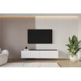 altdecor ELIO Lowboard 200 cm Schwarz/Weiß Holz/MDF