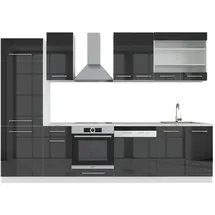 Vicco Küchenzeile Fame-Line 300 cm Anthrazit Hochglanz/Weiß