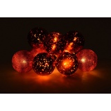 Spetebo Lichterkette aus Christbaumkugeln - 230 cm - 10 LED Baumkugeln in rot - Weihnachts Deko Beleuchtung Tannenbaum Kugeln