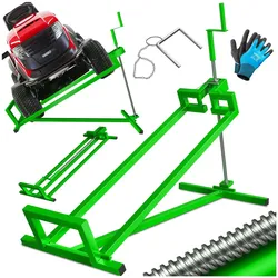 MASKO®  Rasentraktor Heber 400kg Aufsitzmäher Hebevorrichtung Rasentraktorheber Reinig.Hilfe Hebebühne inkl. Arbeitshandschuhen