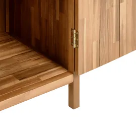 Beliani Outdoor-Küchenschrank Venosa Braun