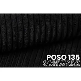 dein schlaf 24 BOXBETT LOFT IV 180/200 Cord Schwarz mit Taschen-Federkernmatratzen 7 Zonen H4 - Schwarz