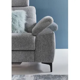 Candy Eckcouch Chenille 2-Sitzer Silber