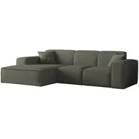 Fun Möbel Ecksofa Designersofa CELES PREMIUM Stoff Ascot Bukla Moosgrün Ottomane Links & Couches, Wohnlandschaften, Ecksofas