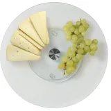 STONELINE Drehbare Glas Servierplatte Tortenplatte 32 cm | Transparent in Weiß | Gr.: onesize