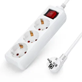 Aigostar Steckdosenleiste 1,5 m Weiß 3 St.