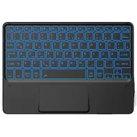 Tastatur Mit Touchpad, QWERTZ Tastatur Kabellose Mit 7 Farben Beleuchtete Kompat