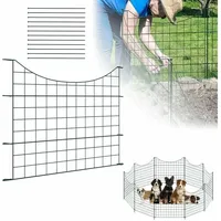 Teichzaun Steckzaun Gartenzaun Metall 10 Stück Zaunelemente&12 Befestigungsstäben, Uv-beständigkeit Dekorativer Gitterzaun Set Für Kleintier, Blumenbeet, Bäume (unterbogen, Grün) - Uisebrt