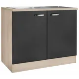 OPTIFIT Spülenschrank »Faro«, mit Metallgriffen, Breite 100 cm, grau