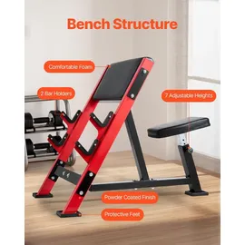 Vevor Preacher Curl Bank Schwarz