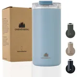 Groenenberg Thermobecher 470ml | Kaffeebecher to go 100% Auslaufsicher | Hält mind. 4 h warm | Coffee to go Becher aus recyceltem Edelstahl (sky)