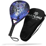 Matchu - Padel schläger - Inklusive Transportkoffer - 100% 18K Carbon - Harter Eva-Schaum - 3D-Grip Technology - 47x3,8 cm - 360 Gramm - Für Profis - Purple - (Panther)
