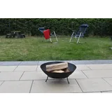 Köhko Feuerschale Marbela ca. 50x50x24 cm aus Stahl mit 3 Füße für Grillabend Gartefeuer, Bbq, Camping wonderbarer Abend am Strand, Garten, Hof, Terrase Gillabend