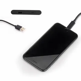 Emuca Ladegerät USB A+C Linky (81x12mm) (2 Ports), USB Ladegerät, Schwarz