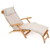 ROG-Gardenline Liegenauflage, Für Deckchair 186 x 45 cm - Natur Creme beige