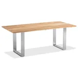 Niehoff Noah Gartentisch 260 x 95 x 76 cm Teak geölt/braun/silberfarben