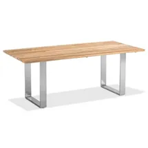 Niehoff Noah Gartentisch 260 x 95 x 76 cm Teak geölt/braun/silberfarben