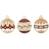 Kuhnert Drechslerei Schmuckanhänger/Baumschmuck - Motiv: Weihnachtskugeln im 6er Set - Höha: ca. 7 cm - Made in Germany
