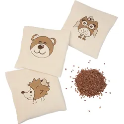 Grünspecht Bio-Leinsamenkissen für Babys mit Bezug