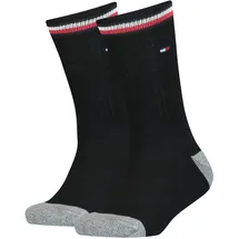 Tommy Hilfiger Kinder Socken im Pack - ICONIC SPORTS, Vorteilspack, Frottee-Sohle, 27-42 Schwarz 35-38