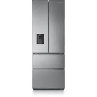 Hisense RF632N4WIE Side-by-Side Kombination, 70cm breit, 485L, NoFrost, CrispZone, Wasserspender, Wassertank, Eiswürfelbehälter, SuperCool, Edelstahloptik