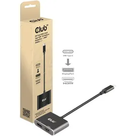 Club 3D USB 3.2 Gen2 Typ-C auf DisplayPort und HDMI St./B. 4K60Hz 0,2m schwarz