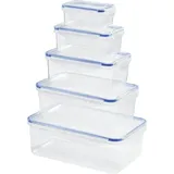 GOURMETmaxx Klick-it Frischhaltedose 0.18 l, 0.4 l, 0.8 l, 1.2 l, 2.2 l 5er Set Kunststoff mit Deckel,