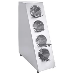 Contacto Besteckbehälter Tower, Edelstahl 18/0, 32 x 15x 53 cm, 4 Löcher, grau