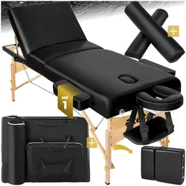 Tectake tectake® 3 Zonen Massageliege-Set, Somwang mit Holzgestell, 218 x 102 x 90 cm