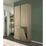 Dmora - Mehrzweck-kleiderschrank mit 2 Türen Agapanto, Wäscheschrank mit 2 Türen, Badezimmersäule mit Wäschekorb, 100% Made in Italy, 45 x 37 x 195 cm, Olmo,