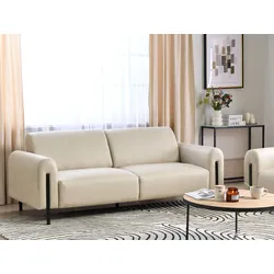 3-Sitzer Sofa Lederoptik beige ASKIM