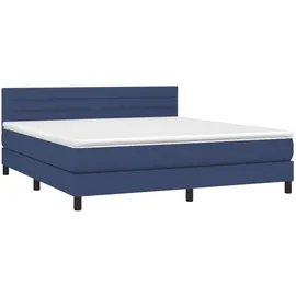 vidaXL Boxspringbett mit Matratze Blau 180x200 cm Stoff