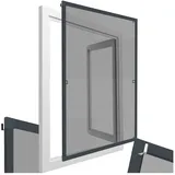 Tectake Fliegengitter mit Aluminiumrahmen 80 x 100 cm Grau