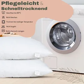 livessa Bettdecke 155x220 mit 2er Set Kissen 40x80 cm Ganzjahresdecke warme Steppdecke Schlafdecke