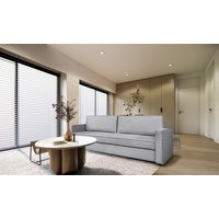 Fun Möbel Schlafsofa Designersofa Sofa 3-Sitzer FERMINE in Stoff, inkl. 2 Rückenkissen, Rundumbezug grau
