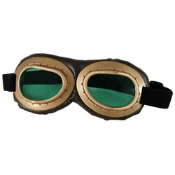 Elope Kostüm Steampunk Fliegerbrille golden, Extravagante Brille in stilechter Steampunk-Optik