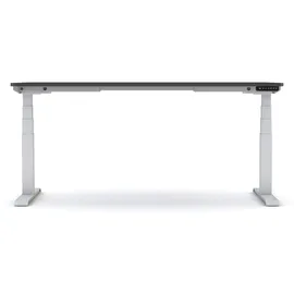 assmann büromöbel ASSMANN Elektrisch Höhenverstellbarer Familien Schreibtisch Pitino Curved Anthrazit Weiß, 140x70cm, Memoryfunktion, Kollisionsschutz - Schwarz